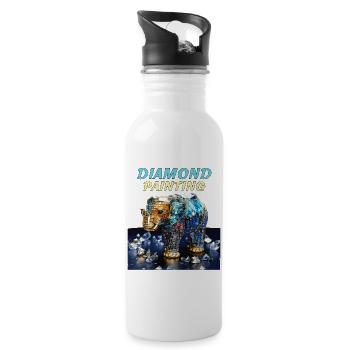 DIAMONDS ELEPHANT DIAMOND PAINTING - Water bottle with straw - white - Right