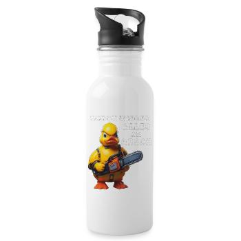 SCHON WIEDER ALLES AM ARSCH - Trinkflasche mit integriertem Trinkhalm - Weiß - Rechts