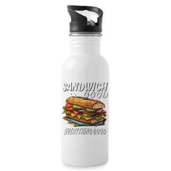 SANDWICH GOOD EVERYTHING GOOD - Water bottle with straw - white - Right
