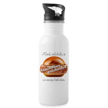 Meatloaf sliced wafer-thin - Water bottle with straw - white - Right