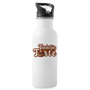 T is for cake - Water bottle with straw - white - Right