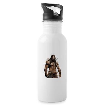 Indian Muscles Bodybuilding Chief - Water bottle with straw - white - Right