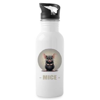 Mäuse Maus - Trinkflasche mit integriertem Trinkhalm - Weiß - Rechts