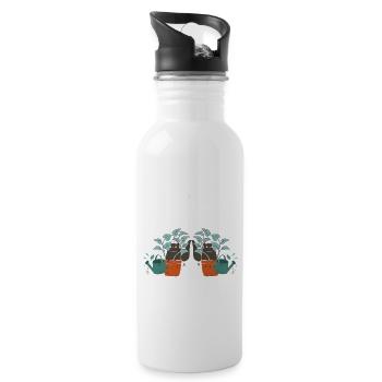 Gardening Horticulture Gardener - Trinkflasche mit integriertem Trinkhalm - Weiß - Rechts