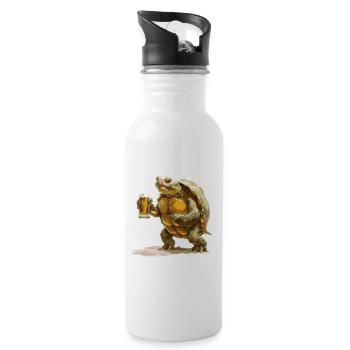 Turtle Beer Funny - Water bottle with straw - white - Right