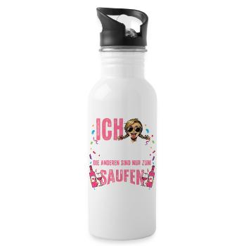 Braut T-Shirt JGA Frauen Junggesellenabschied - Trinkflasche mit integriertem Trinkhalm - Weiß - Rechts