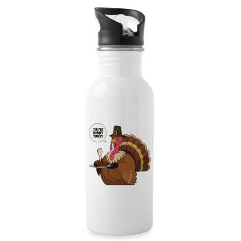 Mommy Turkey Thanksgiving - Trinkflasche mit integriertem Trinkhalm - Weiß - Rechts