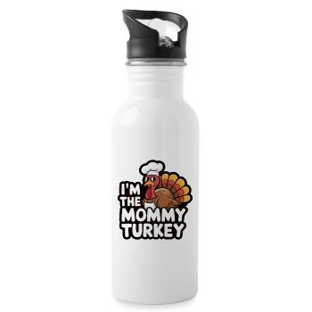 Mommy Turkey Thanksgiving - Trinkflasche mit integriertem Trinkhalm - Weiß - Rechts