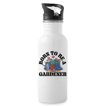 Plant Lover Gardening Born To Be A - Water bottle with straw - white - Right