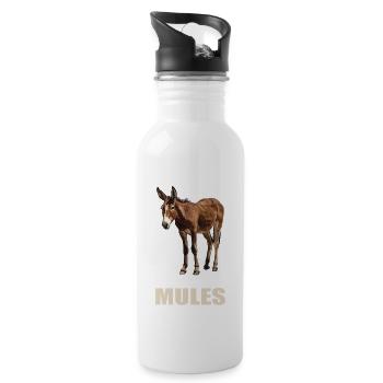 Maultiere Maultier - Trinkflasche mit integriertem Trinkhalm - Weiß - Rechts