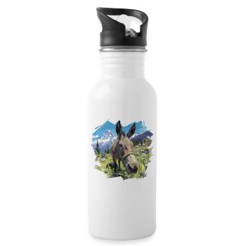 Donkey Esel - Trinkflasche mit integriertem Trinkhalm - Weiß - Rechts