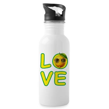 LOVE LEMON - Water bottle with straw - white - Right