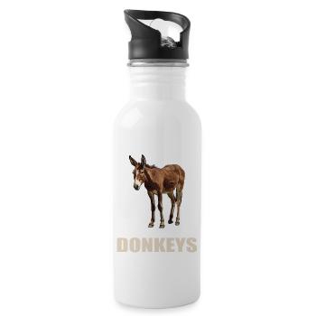 Donkey Esel - Trinkflasche mit integriertem Trinkhalm - Weiß - Rechts