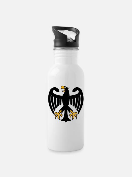 Armoiries de l’aigle de l’Allemagne - Gourde avec paille intégrée - blanc