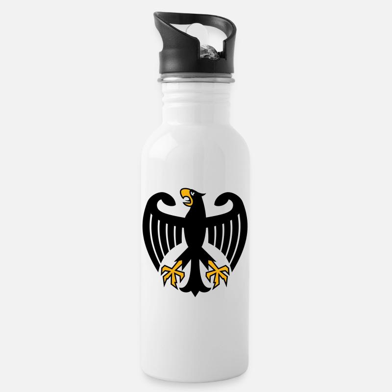 Armoiries de l’aigle de l’Allemagne - Gourde avec paille intégrée - blanc