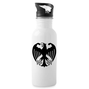Fitness Adler mit Muskeln - Trinkflasche mit integriertem Trinkhalm - Weiß - Rechts