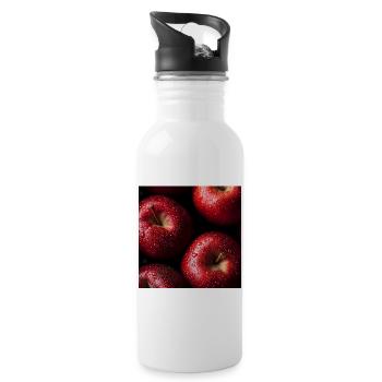 Äpfel - Trinkflasche mit integriertem Trinkhalm - Weiß - Rechts