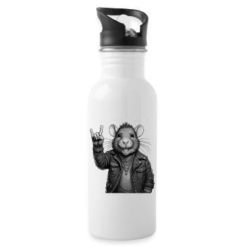 RATTE IT ROCKS AGAIN - Trinkflasche mit integriertem Trinkhalm - Weiß - Rechts