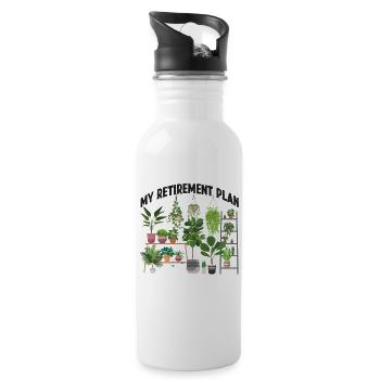 Amateur de plantes jardinage retraité mon - Gourde avec paille intégrée - blanc - Droite