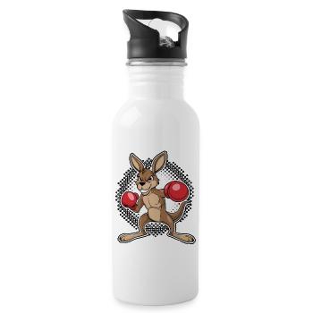 Animal Lover Boxing Match Sport Fighting Boxer - Water bottle with straw - white - Right