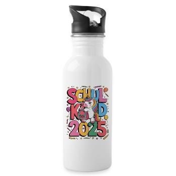 School Child 2025 School Enrollment Back to School - Water bottle with straw - white - Right