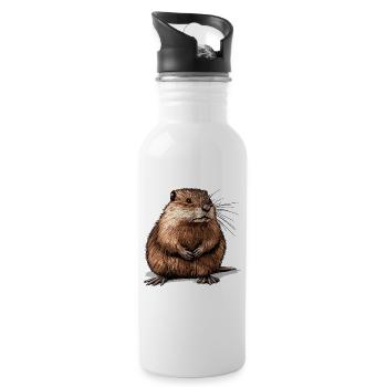 Rat musqué - Gourde avec paille intégrée - blanc - Droite