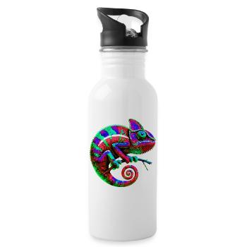Chamäleon - Trinkflasche mit integriertem Trinkhalm - Weiß - Rechts