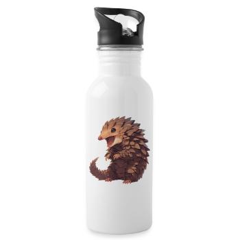 Schuppentiere Pangolin Schuppentier - Trinkflasche mit integriertem Trinkhalm - Weiß - Rechts