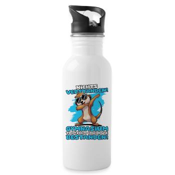 Nichts verstanden Gymnasium trotzdem bestanden Abi - Trinkflasche mit integriertem Trinkhalm - Weiß - Rechts