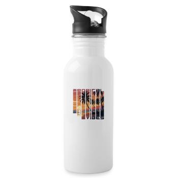 Tropical Vibes Sunset Scheiben - Trinkflasche mit integriertem Trinkhalm - Weiß - Rechts