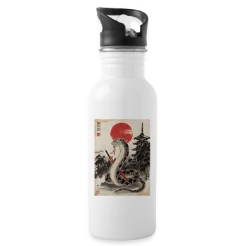 Samurai - Trinkflasche mit integriertem Trinkhalm - Weiß - Rechts