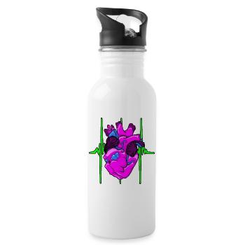 Beastly Beat - Trinkflasche mit integriertem Trinkhalm - Weiß - Rechts