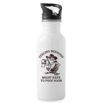 Reizdarmsyndrom Cowboyfrosch - Trinkflasche mit integriertem Trinkhalm - Weiß - Rechts