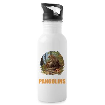 Schuppentiere Pangolin Schuppentier - Trinkflasche mit integriertem Trinkhalm - Weiß - Rechts