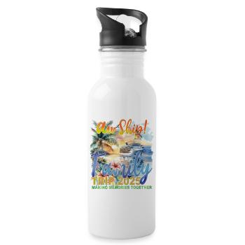 Aw Ship It's A Family Trip 2025 - Water bottle with straw - white - Right