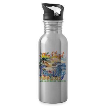 Aw Ship It's A Family Trip 2025 - Water bottle with straw - silver - Right