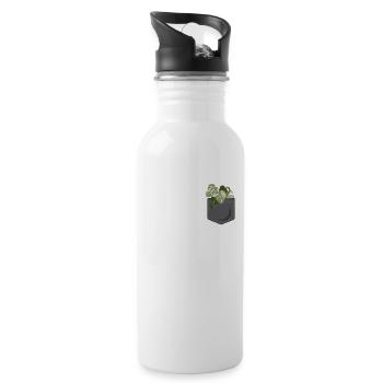 Plant Lover Gardening Pocket - Water bottle with straw - white - Right