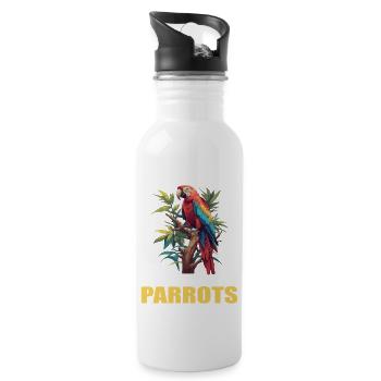 Parrot Parrot Parrot - Water bottle with straw - white - Right