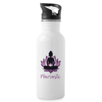 Schwanger Yoga Mama Schwangerschaft Namaste Baby - Trinkflasche mit integriertem Trinkhalm - Weiß - Rechts