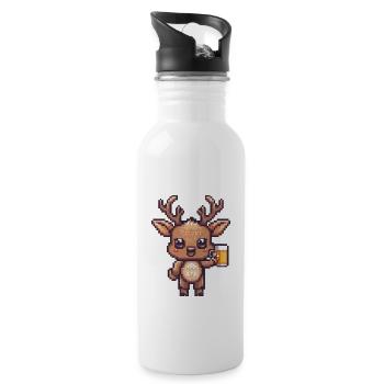 Hirsch Pixel Beer - Water bottle with straw - white - Right