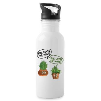 Amoureux des plantes Jardinage Cactus - Gourde avec paille intégrée - blanc - Droite