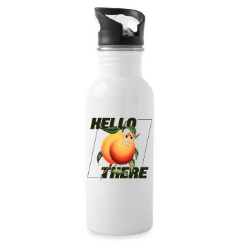 Peach Retro – Déclaration Hello There - Gourde avec paille intégrée - blanc - Droite