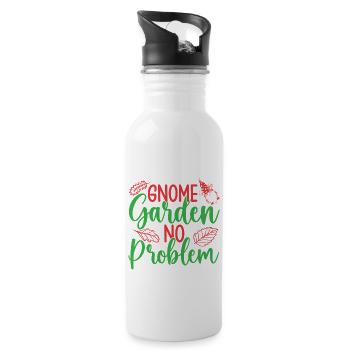 Garden Gnome Costume Gnome Garden No Problem - Water bottle with straw - white - Right