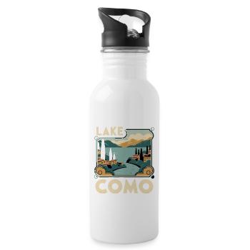 Comer See Ikonische italienische Schönheit Reise - Trinkflasche mit integriertem Trinkhalm - Weiß - Rechts