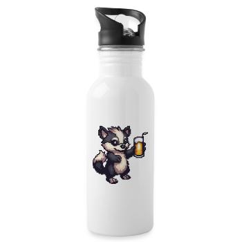 Skunk Pixel Beer - Water bottle with straw - white - Right