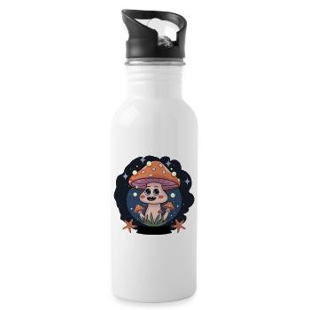 All Mushrooms Are Edible Some Only Once - Trinkflasche mit integriertem Trinkhalm - Weiß - Rechts