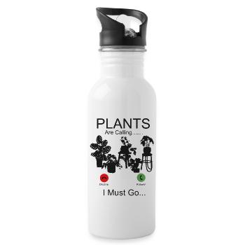Plant Lover Gardening Monstera - Water bottle with straw - white - Right