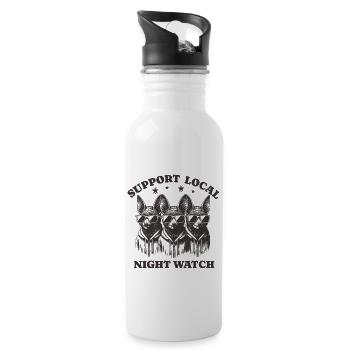 bat Liebe Support Local night watch - Trinkflasche mit integriertem Trinkhalm - Weiß - Rechts