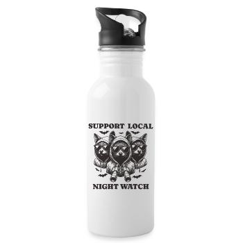 bat Liebe Support Local night watch - Trinkflasche mit integriertem Trinkhalm - Weiß - Rechts