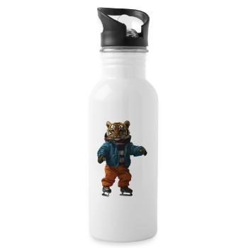 Tiger - Trinkflasche mit integriertem Trinkhalm - Weiß - Rechts
